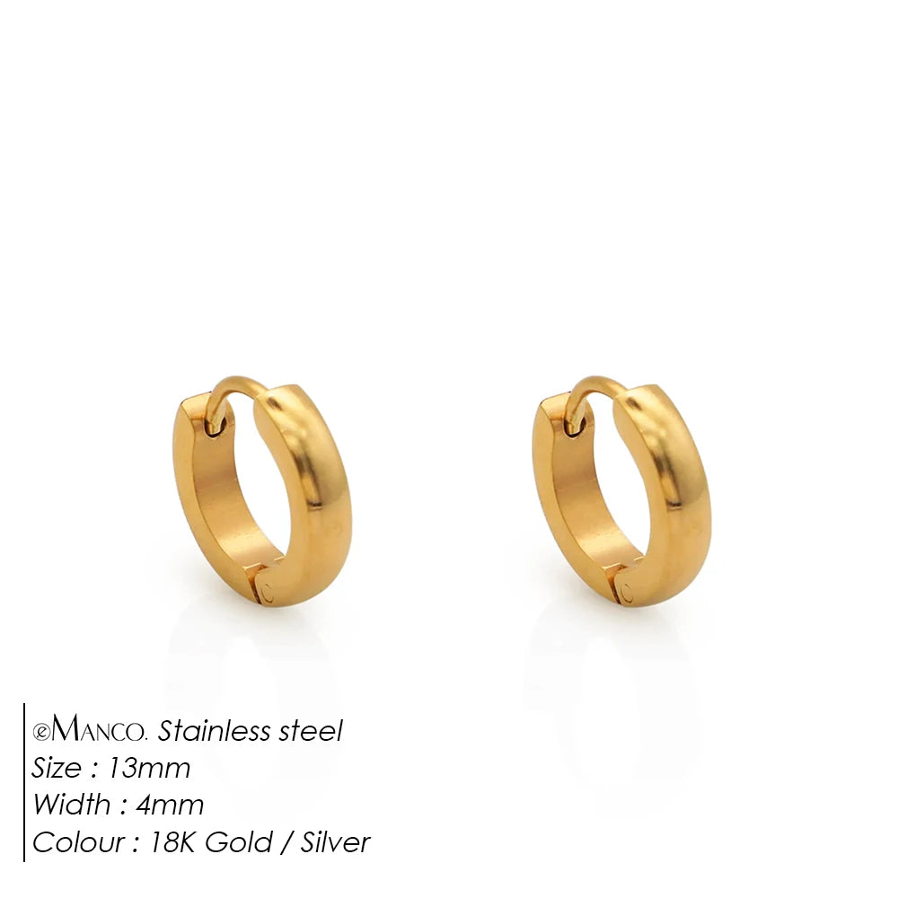 Fashion Gold Size Circle Earrings Women's Jewelry Accessories Classic Stainless Steel Earrings Wholesale