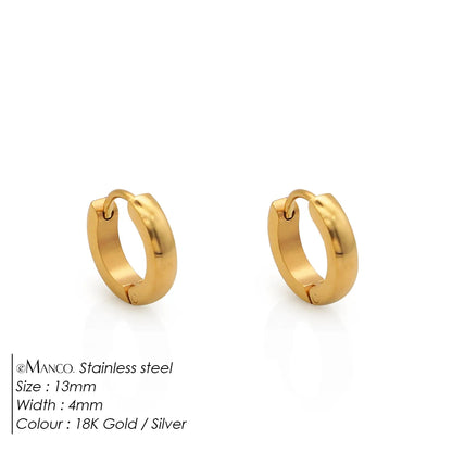 Fashion Gold Size Circle Earrings Women's Jewelry Accessories Classic Stainless Steel Earrings Wholesale